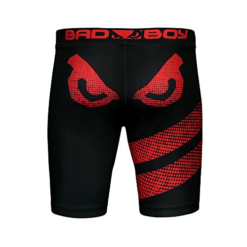 Bad Boy Classic Polyester Competition MMA Mixed Martial Arts Vale Tudo Shorts Black/Red - Small