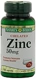 Nature's Bounty Chelated Zinc (Zinc Gluconate) 50mg, 100 Caplets (Pack of 4)