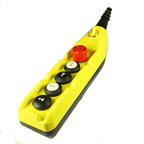 ASI PL05-E 5 Button Crane Pendant Station, Single Row, Emergency Stop, 1NC/4No Contacts