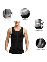 Sekluxy Men Waist Trainer Vest for Weight Loss Hot Sauna Sweat Suits Corset Zipper