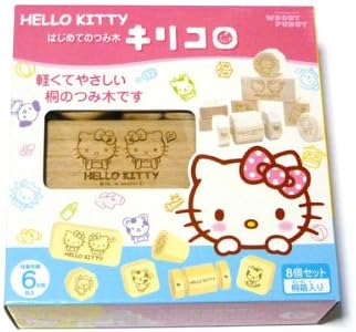 Amazon ハローキティ はじめてのつみ木 キリコロ 木箱入り G01 1036 L Woodypuddy 木のおもちゃ 積み木 おもちゃ