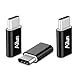 Ailun Type C Adapter Micro USB to USB C Adapter 3Pack Data Sync Charging for MacBook ChromeBook and More Type C Cable Supported Devices Black
