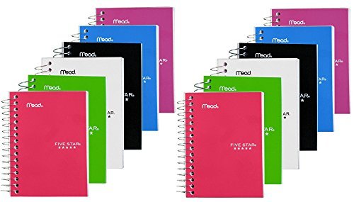 Five Star Fat Lil' Notebook, College Ruled, 3 1/2" x 5 1/2", 12 PACK