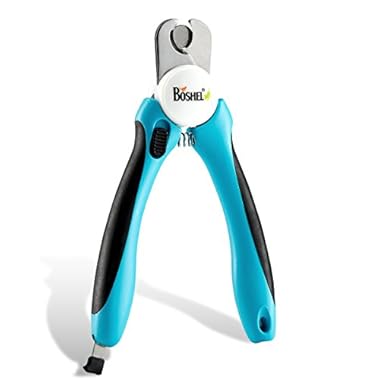 Boshel Dog Nail Clippers and Trimmer with Safety Guard to Avoid Over-Cutting Nails & Free Nail File – Razor Sharp Blades – Sturdy Non Slip Handles – for Safe, Professional at Home Grooming