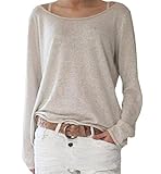 Generic Women's Vogue Shoulder Off Long Sleeve Loose Pullover As picture M