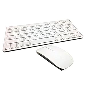 ESI Mini Wireless 2.4Ghz White Keyboard and Mouse Combo for Apple iMac MacBook MacBook Pro