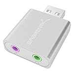 Sabrent Aluminum USB External Stereo Sound Adapter for Windows and Mac. Plug and play No drivers Needed. [Silver] (AU-EMAC)