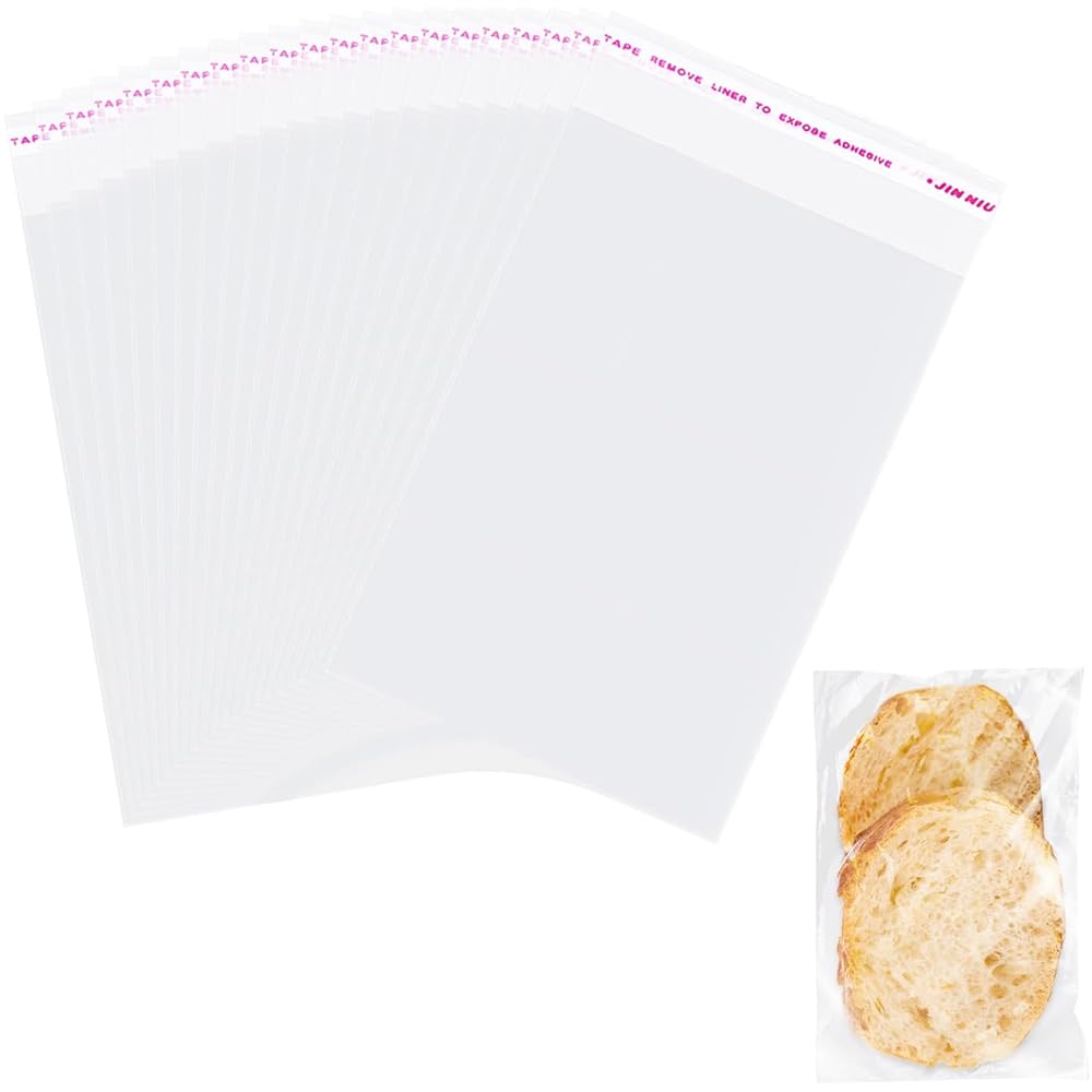 Photo 1 of 200 PCS Clear Cellophane Bags, 4x6 Inch Self Sealing Resealable Cello Bags Decorative Wrappers