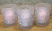 Decorative Glass Votive Holders - Faith Hope Love Frosted Glass Candle Holders - Silver Glitter Hearts & Crystals - Set of 3 Assorted - Three Flameless Flickering LED Candles Included