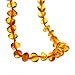 Amber Teething Necklace – Polished Teething Necklace For Babies Unisex (Honey) – Anti-inflammatory, Swollen gums & Teething Pain Reduce Properties – Certificated Natural Ukrainian Amber Beads