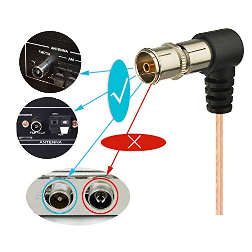 image for Superbat FM Antenna Dipole Antenna Indoor 75 Ohm with F Type Male Conn