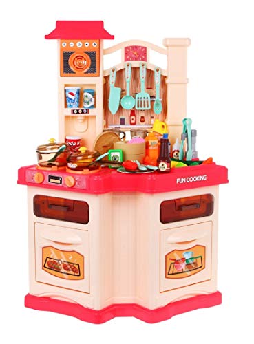 Ramiz Kinder Rollenspiel - Spielküche Kinderküche Spielset mit Spielzeug Lebensmittel, Zubehör, Wasserhahn mit Wasser…