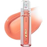 ETUDE Over Glowy Lip Gloss #3 Peach Sorbet | Non-Sticky Vegan Lip Tint | Moisturized & Long-lasting Lip Gloss | Daily Tint for Dry Lips, Korean Makeup, K-beauty, Perfect for Gift