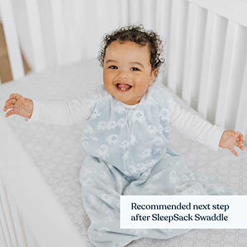 HALO SleepSack, MicroFleece Wearable Blanket, Swaddle Transition Sleeping Bag, TOG 1.0, Blue