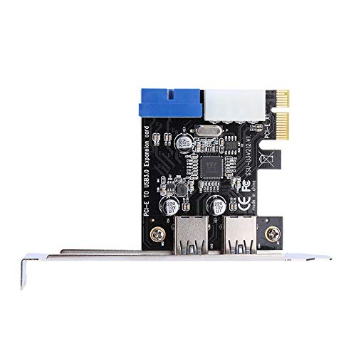 V BESTLIFE PCI-E to Smart 2 Ports USB3.0 Expansion Serial Card Adapter with Front 19PIN Interface, Support Windows XP 32/64, Windows 7 32/64, Windows8, Windows8.1, Windows10 Operating System
