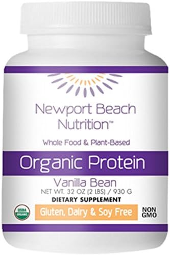 Organic Protein Powder - Whole Food &amp; Plant-Based Vanilla Bean Dietary Supplement, 2 LBs