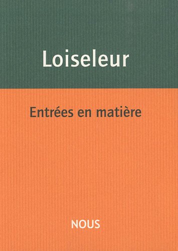 Entrées en matière