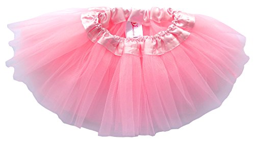 Dancina Tutu Baby Toddler Fluffy Soft Satin Elastic Waist Ballet Tulle Pettiskirt 6-24 months Pink