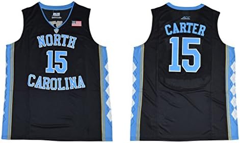 CRISGIORD 2016 Men's North Carolina Tar Heels Basketball Jersey NO.15 Vince Carter Jersey Black S