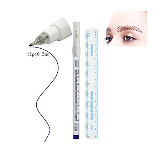 1PC Professional Eyebrow Art Surgical Tip Pen Skin Marker Pen Single Twin Tip for Tattooing Piercing Permanent Makeup (Single(0.5mm))