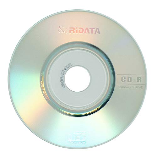 100 Pack Ridata Mini CD-R 24X 210MB 24Min Logo Blank Media Recordable Disc + 100 Pieces Plastic Sleeves