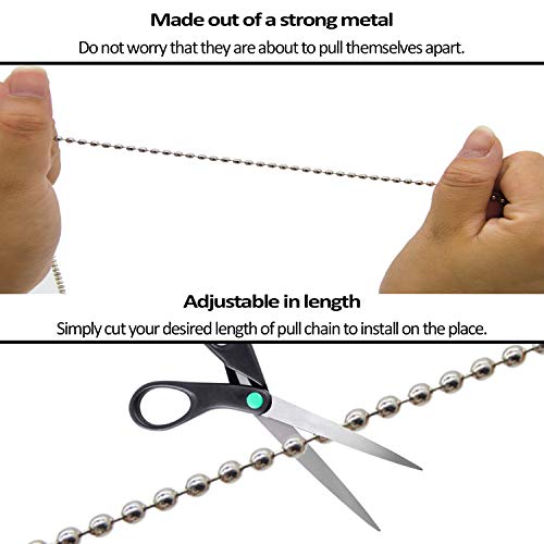 Iceyyyy Ceiling Fan Pull Chain Set Including Extra 39.4 inches Fan Pull Chain Extension and Ceiling Fan Chain Connector - Thumbnail 2