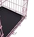 Internet's Best Wire Dog Crate for Dogs - Double Door Metal Steel Crate, Indoor Folding & Collapsible Cage, Secure & Durable, Portable Travel Kennel, Ideal for Home Use - Pink, 24 Inches
