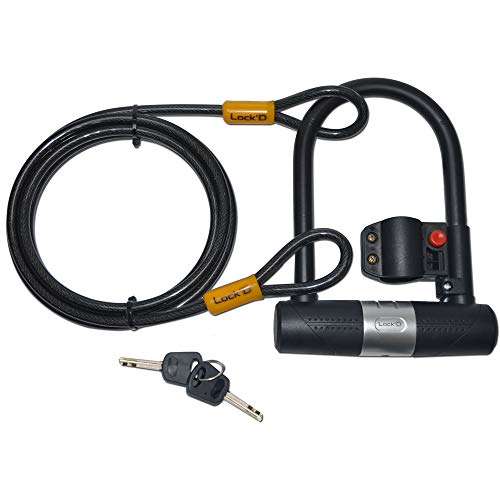 D Lock Bike Locks Electric Scooter Lock 1.8m Cable Bicycle Lock