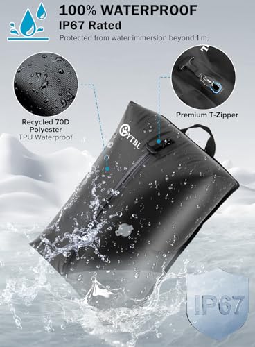 GYTBL Travel Vacuum Bags with Wireless Pump, Vacuum Bags For Travel High Compression Space Saver, IP67 Waterproof Reusable Vacuum Sealer Bags for Clothes, Suitcase & Storage Backpack(2 Pack)