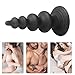 Silicone Anal Bead Butt Plug Anal Trainer Anal Chain with 6 Different Size Balls and Pull Roop for Men Women Romi
