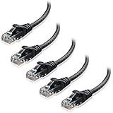 Cable Matters 5-Pack, Cat6 Snagless Ethernet Patch Cable in Black 5 Feet