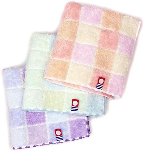 【チェック柄3枚セット】今治タオル ハンカチ ふんわり無撚糸 日本製 ギフト プレゼント レディース