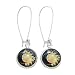 Fida Shop Art Moon and Sun Silver Tone Glass Dangle Earrings primary