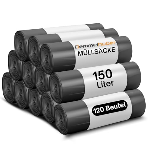 Müllsäcke 150 Liter extrastark & reißfest Müllbeutel, 12 Rollen