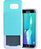 S6 Edge Case, Galaxy S6 Edge Wallet Case, BENTOBEN Credit Card Holder Slide Hard PC Shell and Soft TPU Bumper Rugged Hybrid Shockproof Anti-scratch Protective Case For Sumsung S6 Edge G925 Mint Green