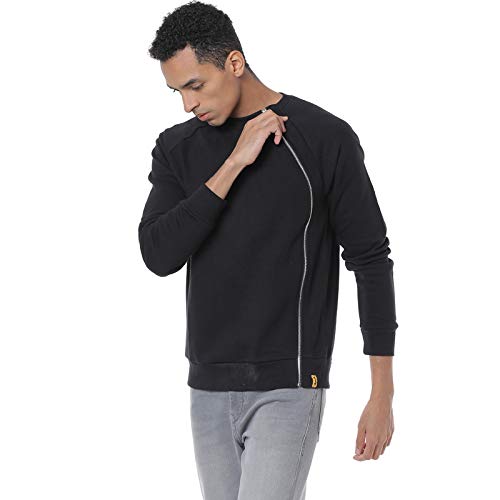 Men Black Solid Casual Sweatshirt Amazon.in Clothing & Accessories