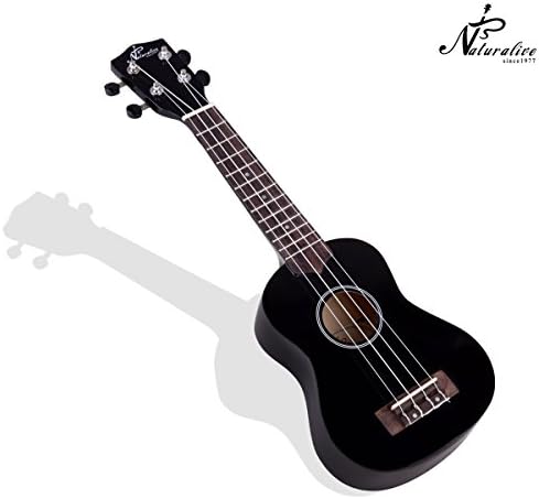 Naturalive 21 Inch Soprano Ukulele, Black