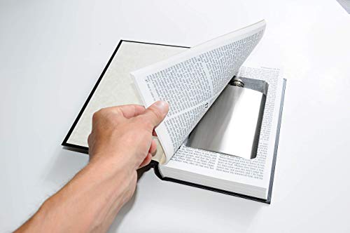 Angel or Devil Halloween Costume Accessory - Black Holy Bible Book Safe w/ 8oz Hidden Steel Flask - Nun Jesus Pope Priest Moses Supernatural - Thumbnail 7