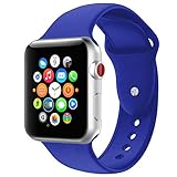 BOTOMALL Compatible With Iwatch Band 38mm 40mm 42mm 44mm Classic Silicone Sport Replacement Strap Bracelet for Iwatch all Models Series 4 Series 3 Series 2 Series 1 (royal blue,38/40mm M/L)