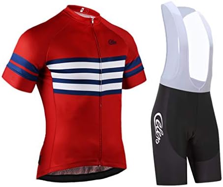 Celero Men's Cycling Suits Short Sleeve Bike Jersey and Bib Shorts
