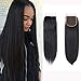 Brazilian Virgin Human Hair Straight Lace Closure 4x4 Free Part Silk Straight Human Hair Top Lace Closure 8A Grade 16 Inch Natural Black Color