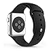 Apple Watch Band, Durable Soft Silicone Replacement iWatch Band Sport Style Wrist Strap for Apple Watch Band Series 3 Series 2 Series 1 Sport Edition (42mm M/L Black)
