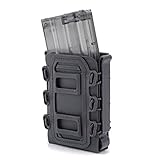 Simways Rifle Mag Pouch Holster 5.56 and 7.62 Soft Magazine Pouches Holder Tactical Mag Carrier with Molle Clips for M4 M16, AR15, AK47 Magazine
