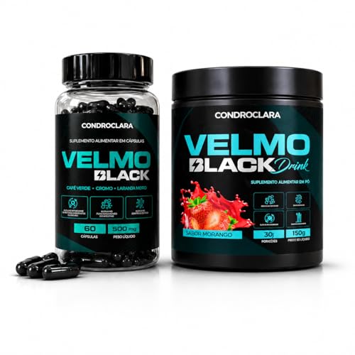 Velmo Black Kit de Suplemento em Pó Drink150g + Pote de 60 Capsulas