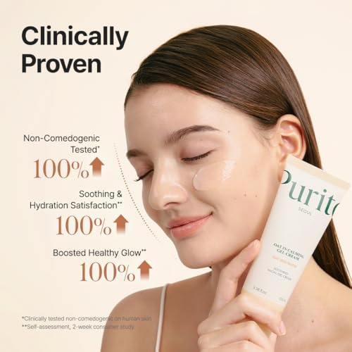 PURITO Oat Calming Gel Cream | Face Moisturizer for Blemish Calm & Lightweight Hydration | All skin types, sensitive and blemish-prone skin | Non-Comedogenic | Korean Skincare, 100mL, 3.38 fl.oz