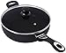 Nonstick Jumbo Cooker/Sauté Pan Grey 11 inches - Deep Frying Pan Cookware with Glass Lid - Dishwasher Safe by Utopia Kitchen