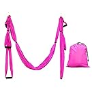 Aerial Yoga Swing, NACATIN Ultra Strong Antigravity Yoga Hammock with 210T Parachute Fabric and Padded Foam Handles for Air Yoga Inversion Exercises (Pink)
