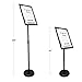 HAITIAN Sign Holder Poster Stand with Adjustable Height from 40” to 58”, Round Metal Base, Sign Frame Revolvable To Either Horizontal or Vertical View Display, for 11 X 17 Inch Poster - Black