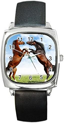 War Horses Silver Tone Square Metal Wrist Watches for men women HOT Gift NEW