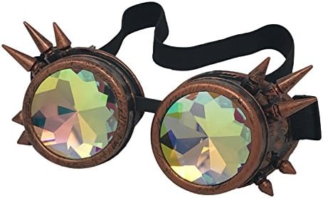 Red Copper Spiked &amp; Kaleidoscope Goggles, Steampunk Costumes by Kopper Tops